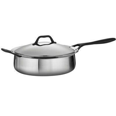 Tramontina Limited Edition Butterfly Stainless Steel Deep Saute Pan with Lid - Size: 5.5-qt.