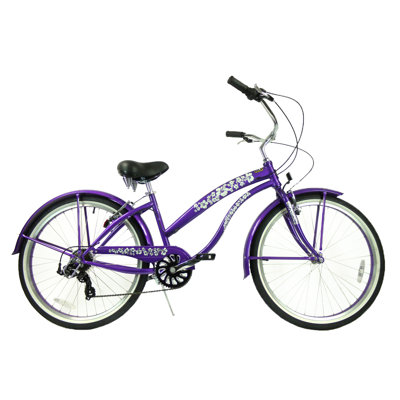 GreenLine Bicycles Ladies 26" 7-Speed Shimano Premium Extended Deluxe Beach Cruiser - Frame Color: Purple at Sears.com