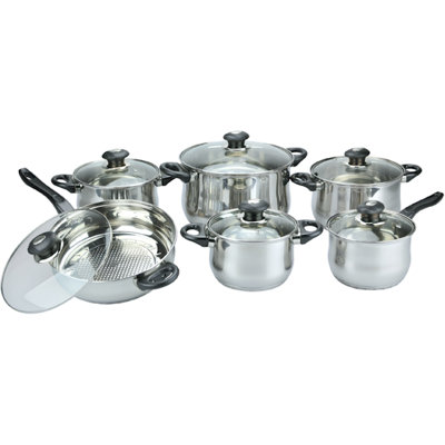 Vinaroz Vicenza Stainless Steel 12-Piece Cookware Set at Sears.com