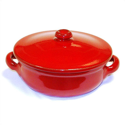 Piral Terracotta Saucier with Lid - Heat Diffuser: Heat Diffuser  Size: 1.5-qt.