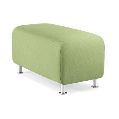 Steelcase Alight Lounge Bench Ottoman - Leg Finish: Brushed Aluminum, Fabric: Buzz2 - Black at Sears.com