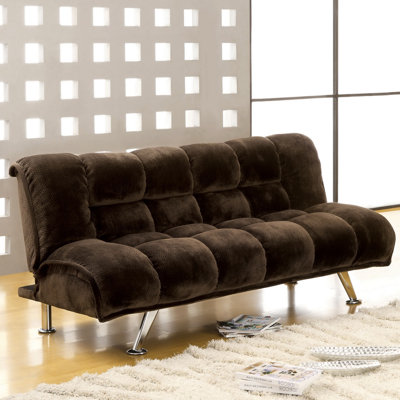 Hokku Designs Jopelli Flannel Convertible Sleeper Sofa - Color: Dark Brown at Sears.com