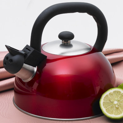 CREATIVE HOME Satin Mist 2.6-qt. Whistle Tea Kettle - Color: Metallic Cranberry at Sears.com