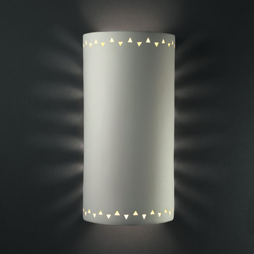 Justice Design Group Sun Dagger Open Top and Bottom Extra Large Cylinder Outdoor Wall Sconce - Finish: Hammered Copper, Cutout Option: Texas Star at Sears.com