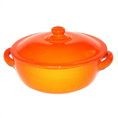 Piral Terracotta 4.5-qt. Saucier with Lid - Heat Diffuser: None Color: Orange