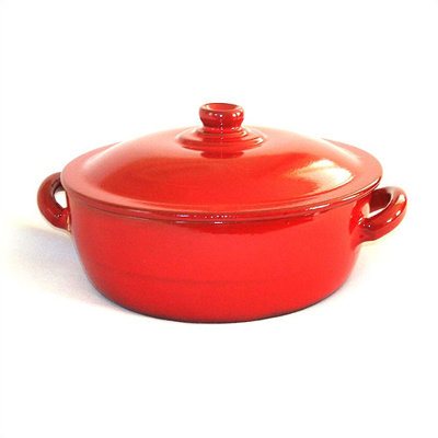 Piral Terracotta 4.5-qt. Saucier with Lid - Heat Diffuser: Heat Diffuser  Color: Red