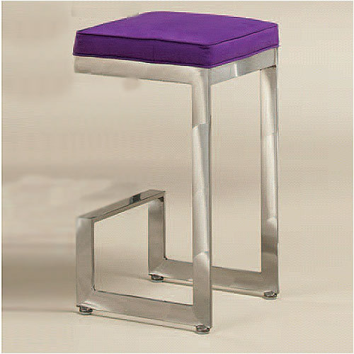 Johnston Casuals Score Backless Contemp. Barstool -Seat Height:26" Counter Height, Seat Type:Fabric -Suedes Turquoise, Metal Finish:Chrome (Matte at Sears.com