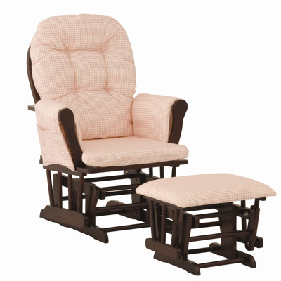 Stork Craft Custom Hoop Glider and Ottoman - Finish: Cherry, Color: Pink Gingham at Sears.com