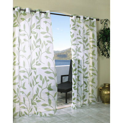Commonwealth Home Fashions Escape Leaf Polyester Window Panel - Size: 84" H x 54" W, Color: Green at Sears.com