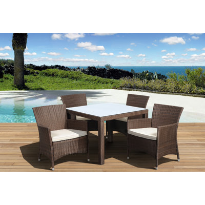 International Home Miami Atlantic Liberty Deluxe 5 Piece Dining Set - Color: Brown / Off-White at Sears.com