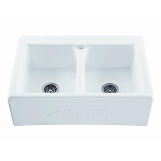 Reliance Whirlpools Appalachian Double Bowl Kitchen Sink - Finish: Cashmere, Faucet Drillings: Two Holes Reliance Whirlpools Appalachian Double Bowl Kitchen Sink - Finish: Cashmere, Faucet Drillings: Two Holes