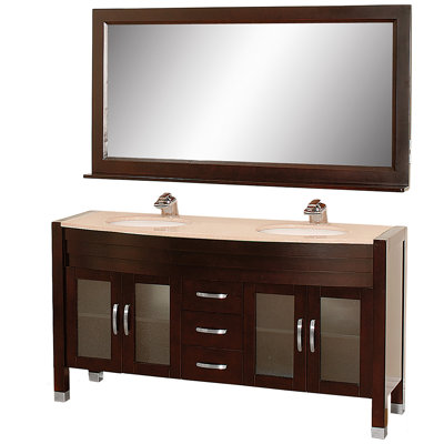 Wyndham Collection Daytona 63" Double Bathroom Vanity Set - Finish: Espresso, Vanity Top Choice: Ivory Marble with White Porcelain Undermount Sink at Sears.com