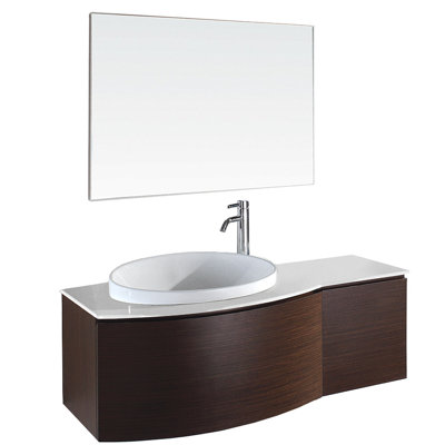 Wyndham Collection Athena Wall-Mounted Bathroom Vanity Set - Finish: Ironwood at Sears.com
