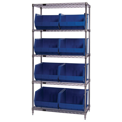 Quantum 18" Q-Stor 5 Shelf Unit with Ultra Bins - Bin Dimensions: 11" H x 16 1/2" W x 18" D (qty. 8), Bin Color: Red at Sears.com
