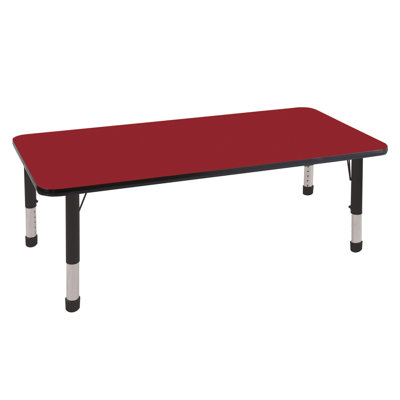 Ecr4Kids 30" x 60" Rectangular Adjustable Activity Table - Leg Style: Toddler height leg with nylon swivel glides, Table Top Color: Red at Sears.com