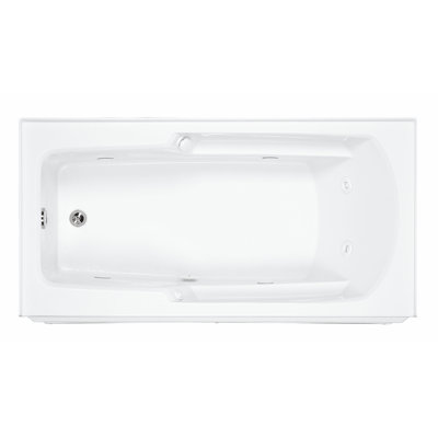 Reliance Whirlpools Basics 60" x 30" Integral Skirted Whirlpool Bath Tub with End Drain (2 Pieces) - Finish: White, Drain Hand: Left  en Sears.com