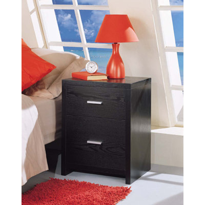 OIA Dusk Two Drawer Nightstand in Black at Sears.com