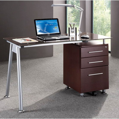 Techni Mobili Computer Desk with Side Cabinet in Chocolate at Sears.com