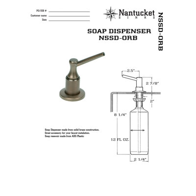 Nantucket Sinks Counter Mounted Soap Dispenser - Finish: Oil Rubbed Bronze at Sears.com