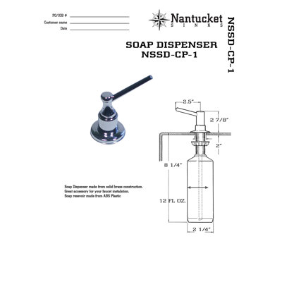Nantucket Sinks Counter Mounted Soap Dispenser - Finish: Chrome at Sears.com