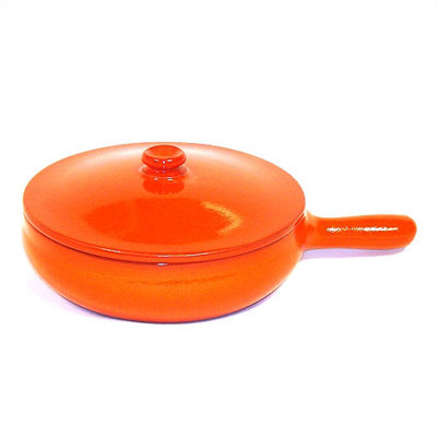 Piral Terracotta 1.5-Quart Shallow Saucepan with Lid in Orange - Heat Diffuser: Heat Diffuser at Sears.com