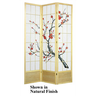 Oriental Furniture 84" Cherry Blossom Shoji Room Divider - Numbers of Panels: 6, Finish: Natural at Sears.com