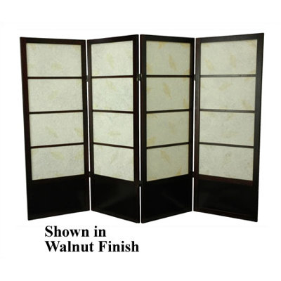 Oriental Furniture 48" Low Botanic Shoji Room Divider - Number of Panels: 5, Finish: Walnut at Sears.com