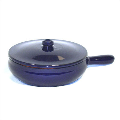 Piral Terracotta 1.5-qt. Saucier with Lid - Heat Diffuser: None  Color: Blue