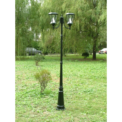GamaSonic Two Light Solar Lamp Post in Black at Sears.com