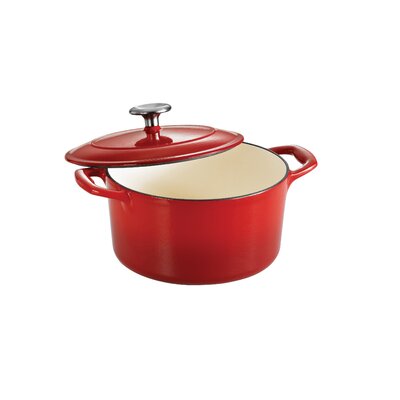 Tramontina Gourmet Enameled Cast Iron 5.5 Qt Covered Round Dutch Oven Gradated - Finish: Gradated Red
