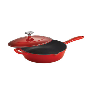 Tramontina Gourmet Enameled Cast Iron Covered Skillet Gradated - Size: 12