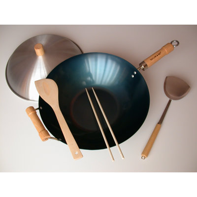 Taylor & Ng 5 Piece 14 Preseasoned Flat Bottom Wok Set