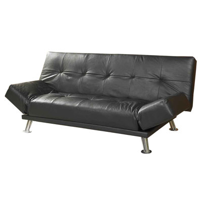 ORE Leather Futon Convertible Sofa Bed in Black at Sears.com