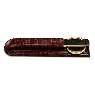 Dacasso 2000 Series Crocodile Embossed Leather Library Set in Brown at Sears.com