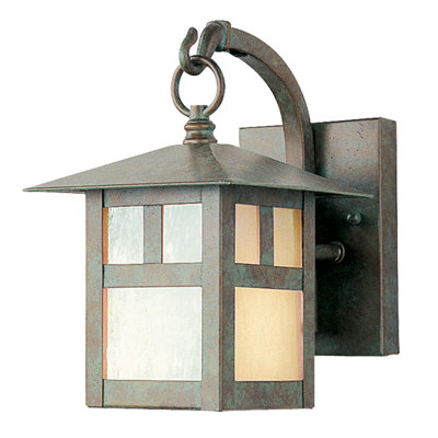 Livex Lighting Montclair Mission  Outdoor Wall Lantern with Iridescent Glass in Verde Patina - Size: 13.75" H x 10" W x 12" D at Sears.com