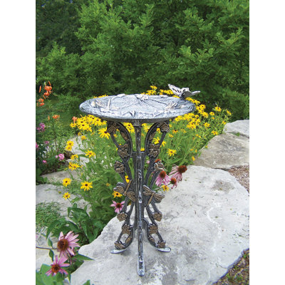 Oakland Living Butterfly Dragonfly Bird Bath - Finish: Antique Pewter at Sears.com