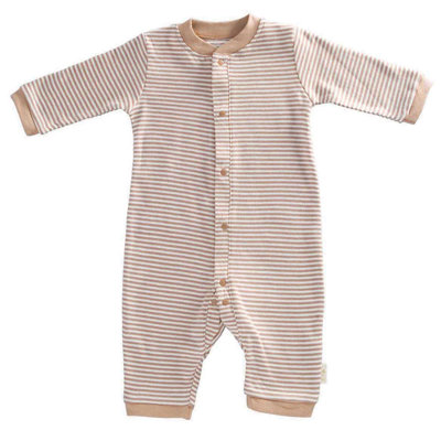 Tadpoles Organic Double Knit Cotton Footless Snap Front Romper in Cocoa - Size: 6 - 9 months at Sears.com