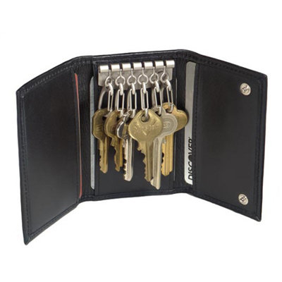 Winn International Harness Cowhide Leather Snap Button Closure Key Case - Color: Black Faux Croc at Sears.com