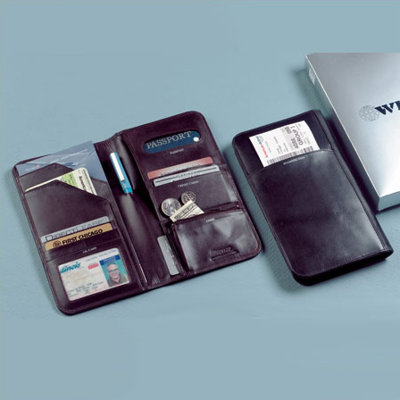 Winn International Cowhide Nappa Leather Passport Travel Organizer - Color: Black, Closure: Magnetic Snap at Sears.com