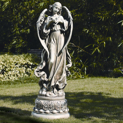 Garden Angel With Dove Figurine