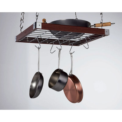 Concept Housewares Square Espresso Wood Hanging Pot Rack at Sears.com