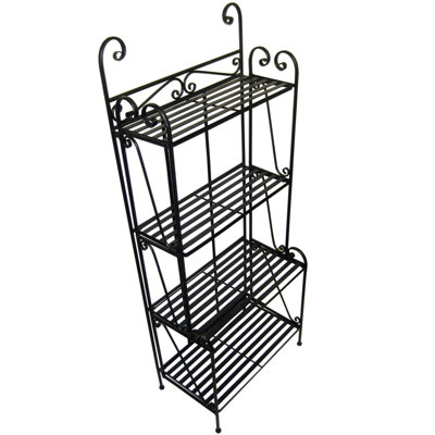 Pangaea Folding Piper Bakers Rack Four Shelves in Black at Sears.com