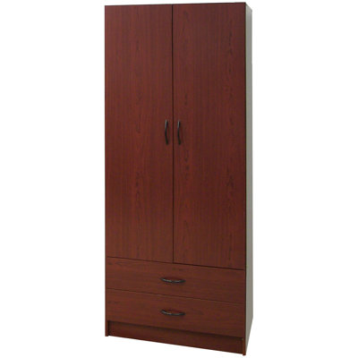 Hazelwood Home Wardrobe with Two Doors in Mahogany at Sears.com
