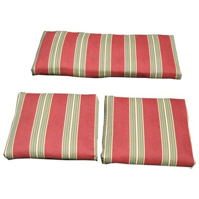 Seating Group Cushions - Set Of 3 - Fabric: Black/green Floral
