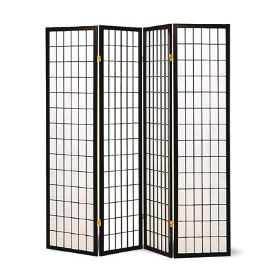 Wildon Home Quincy Four Panel Japanese Style Folding Screen in Black at Sears.com