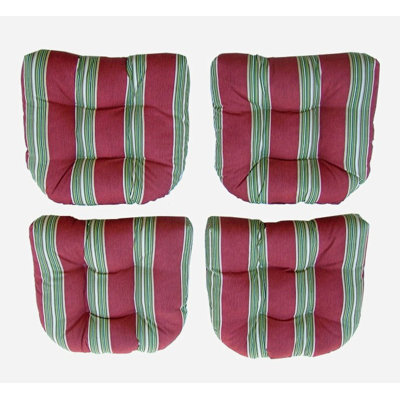 Outdoor 20" Wicker Chair Cushions Set - Fabric: Haliwall Caribbean