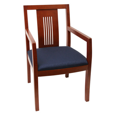 Regency Preston Transitional Wood Back Side Chair - Finish: Mahogany, Fabric: Blue at Sears.com