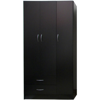 Home Source Wardrobe with Three Doors in Black at Sears.com