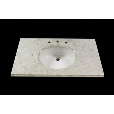 Vintage Stone 22" x 43" Marble Vanity Top with 8" Centers in White Carrera at Sears.com