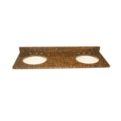 Vintage Stone 61" x 22" 3cm Double Bowl Granite Vanity Top with 8" Centers - Finish: Beige at Sears.com